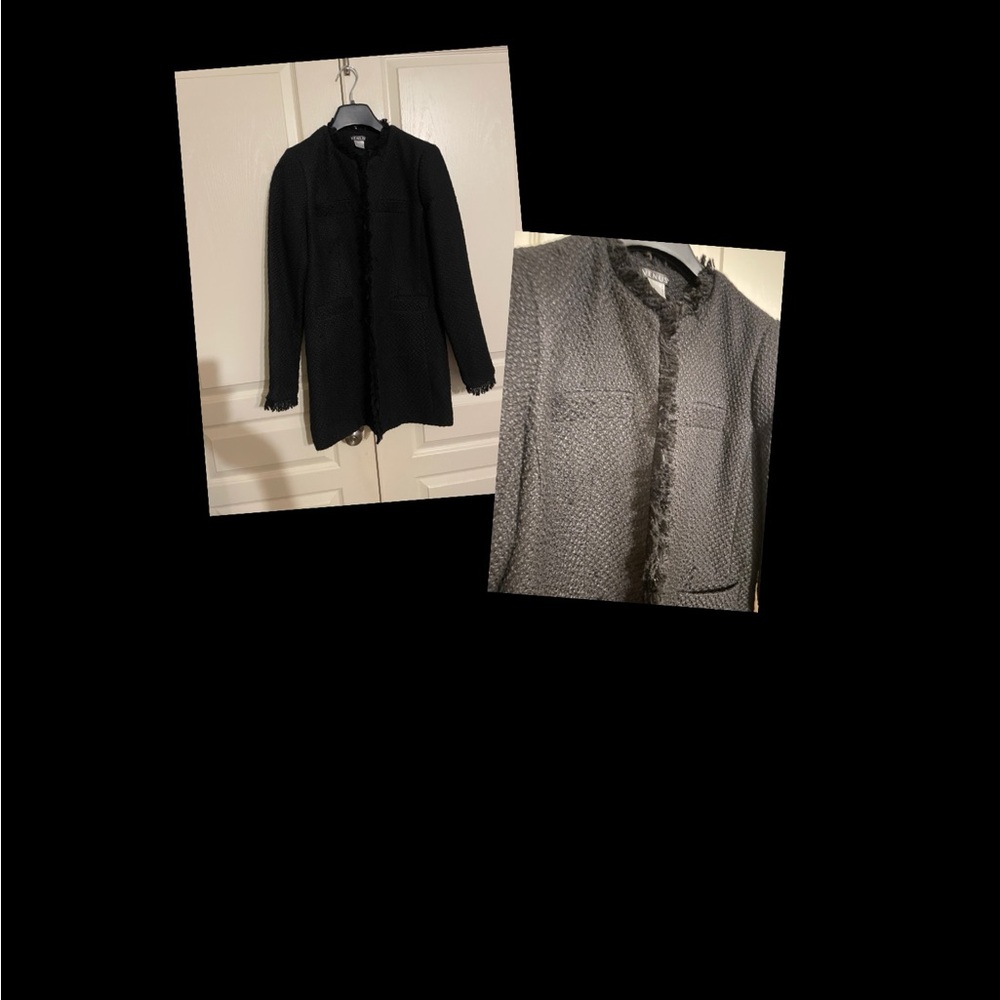 Black long tweed jacket